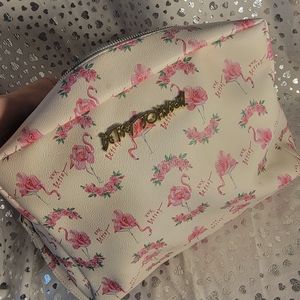 Betsy Johnson flamingo makeup bag